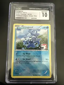 Pokemon CGC 10 GM Cryogonal 32/101 Cross Holo League Noble Victories Graded - Image 1