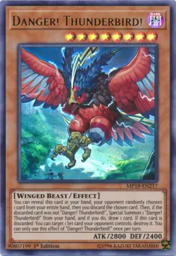 x3 Danger! Thunderbird! - MP19-EN217 - Ultra Rare - 1st Edition Yu-Gi-Oh! M/NM - Image 1