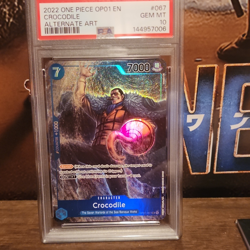 Bandai One Piece Crocodile OP01-067 Romance Dawn Alt Art Foil SR PSA 10 EN - Image 1