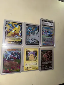 Pokemon TCG 6-Card Lot Holo Pikachu V Gardevoir EX Glaceon EX Mega Charizard GX - Image 2
