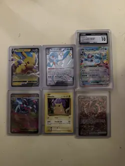 Pokemon TCG 6-Card Lot Holo Pikachu V Gardevoir EX Glaceon EX Mega Charizard GX - Image 3