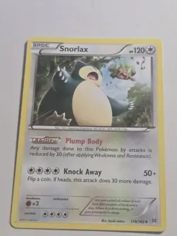 Pokemon Snorlax 118/162 Regular Basic 120HP Knock Away TCG Card - Image 1