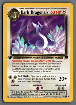Dark Dragonair 33/82 Team Rocket 1st Edition Pokemon Card - Image 1