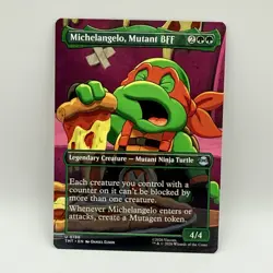 MTG Set of 4x Borderless Turtles TMNT Leonardo Raphael Michaelangelo Donatello - Image 4
