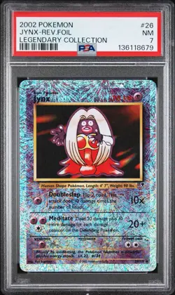 PSA 7 Jynx Reverse Hoil Foil 26/110 Legendary Collection 2002 Pokemon Card - Image 1