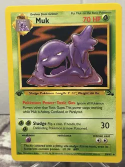 1999 Pokemon Muk 1st Edition 28/62 Non holo NM - Image 1