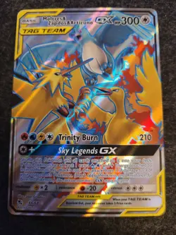 Moltres & Zapdos & Articuno GX (Full Art) 66/68 Pokemon Hidden Fates NM - Image 1