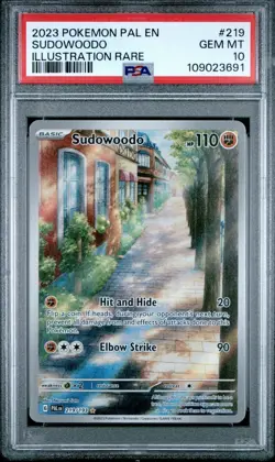 2023 Pokemon SV Paldea Evolved Sudowoodo Illustration Rare #219/193 PSA 10 - Image 1