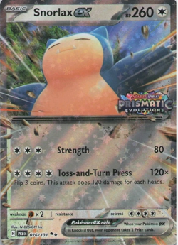 Snorlax Ex 076/131 Pokemon Prismatic Evolutions Stamped Promo NM - Image 1