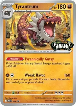 1x Tyrantrum [Staff] - MEP66 - MEP Black Star Promos NM-Mint Pokemon ME - Mega E - Image 1