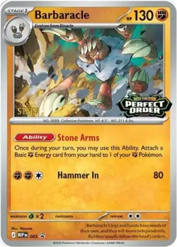 1x Barbaracle [Staff] - MEP65 - MEP Black Star Promos NM-Mint Pokemon ME - Mega - Image 1