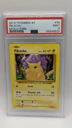 2016 Pokemon XY Evolutions Pikachu 35/108 PSA 9 MINT! - Image 1