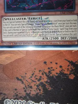 YuGiOh Diabellstar the Black Witch EMBLAZONED Secret Rare NM 25LP-EN001 - Image 2