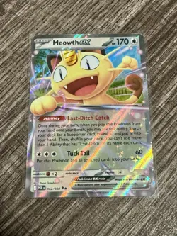 Pokemon Meowth EX Holo Rare POR 062/088 English Basic Cat 170HP - Image 1