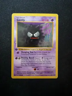 Gastly 50/102 1999 Pokemon Base Set 1st Edition Shadowless MP - Image 1