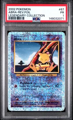 2002 POKEMON LEGENDARY COLLECTION #67 ABRA-REVERSE FOIL PSA 1 - Image 1