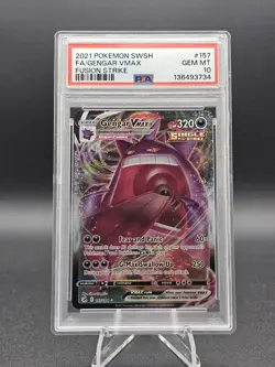 Pokemon Fusion Strike Gengar VMAX #157/264 Full Art PSA 10 Gem Mint - Image 1