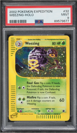 2002 Pokemon Expedition Holo Weezing #32 PSA 9 Mint - Image 1