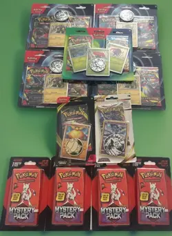 Lot Of 4 NEW SEALED Pokemon Mystery pack + 5 Pokemon 2pc Blister & 2 Boster pack - Image 1