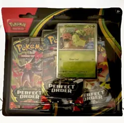 Pokemon Perfect Order - Chikorita 3-Pack Booster Blister Factory Sealed - Image 1