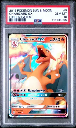 2019 POKEMON SUN & MOON HIDDEN FATES #9 CHARIZARD GX PSA 10 - Image 1