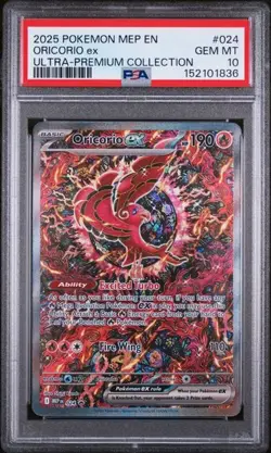 2025 POKEMON MEP EN-ME BLACK STAR PROMO #024 ORICORIO ex PSA 10 (Q836 - Image 1