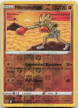 Hitmonchan 095/202 Uncommon Sword & Shield Pokemon Reverse Holo Near Mint - Image 1