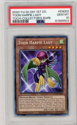 2020 Yu-Gi-Oh! 1st Ed. Toon Chaos EN002 Toon Harpie Lady PSA 10 Gem Mint - Image 1