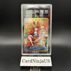 TAG GEM MINT 10 Monkey D Luffy P-043 P ONE PIECE Card Game Japanese PROMO 300 - Image 1