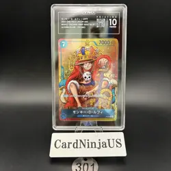 TAG PRISTINE 10 (990) Monkey D Luffy P-043 P ONE PIECE Card Game Japanese 301 - Image 1