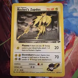 Pokemon TCG Rockets Zapdos Holo Rare Card 15/132, NM Unplayed - Image 1