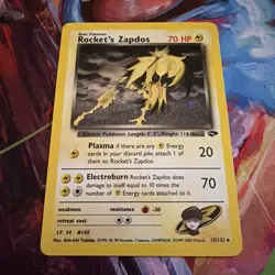 Pokemon TCG Rockets Zapdos Holo Rare Card 15/132, NM Unplayed - Image 2