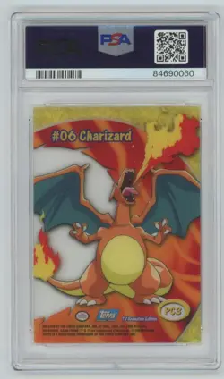 Pokemon TCG 2000 Topps TV Animation Clear Cards Charizard PSA 7 - Image 2