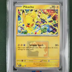 WINNER STAMPED PSA 9 Pikachu SVP 225 Worlds Celebration Prize Promo Pokemon Card - Image 4