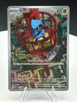 2025 Mega Evolution Promos Riolu #010 Holo ETB Promo Pokemon Card - Image 3