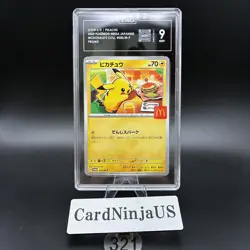 TAG MINT 9 Pikachu 020/M-P McDonald's Promo 2025 Japanese Pokemon Card 321 - Image 1