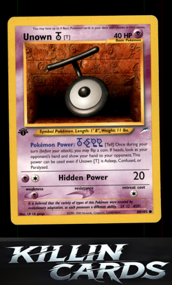 1st Edition Unown [T] 088/105 Pokemon Common Neo Destiny Card MP - Image 1
