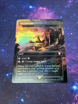 MTG FOIL Deserted Temple (Weathertop) Borderless - The Lord of the Rings 363 NM - Image 1