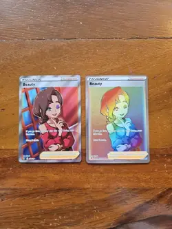 Pokemon Lot Of 2 Waifu Full Art Trainer Beauty 181/185 & 194/185 Rainbow Secret - Image 1