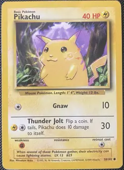 Pikachu 058/102 Base Set Regular - Pokemon Card - Image 1