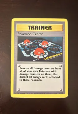 Pokemon Center 085/102 Base Set Unlimited Pokemon TCG - Trainer Card - Image 1