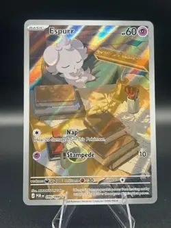 Espurr 095/088 Illustration Rare Holo Pokemon Card Full Art NM Scarlet & Violet - Image 1