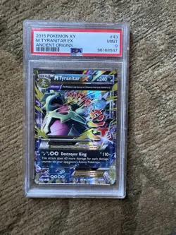 2015 Pokemon XY Ancient Origins Mega Tyranitar EX #43 Ancient Origins PSA 9 - Image 1