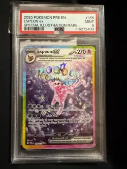 PSA 9 Espeon ex SIR #155/131 Prismatic Evolutions Pokemon 2025 - Image 1