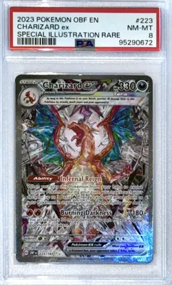 2023 POKEMON OBF EN-OBSIDIAN FLAMES SPECIAL ILLUSTRATION RARE CHARIZARD EX PSA 8 - Image 1