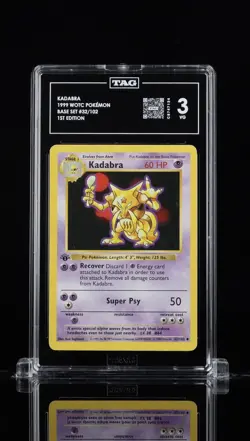 Kadabra 1999 WOTC POKEMON #32/102 BASE SET - 1ST EDITION TAG 3 - Image 1