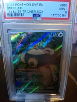 2023 POKEMON SVP EN-SV BLACK STAR PROMO 151 ELITE TRAINER BOX #051 SNORLAX PSA 9 - Image 1
