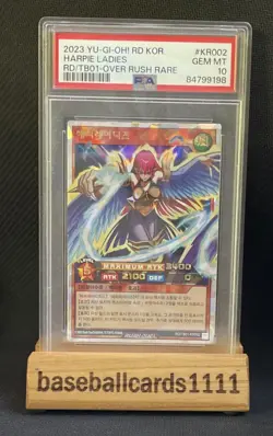 Yugioh Card "Harpie Ladies" RD/TB01-KR002 Korean Ver Over Rush Rare PSA 10 NS - Image 1