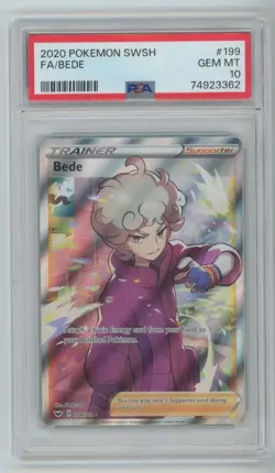 Pokemon TCG Bede Full Art Sword and Shield PSA 10 - Image 1
