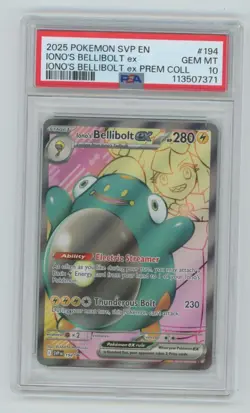 Pokemon TCG Pokemon Iono's Bellibolt Ex Full Art Black Star Promo PSA 10 - Image 1